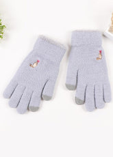 Cartoon Pattern Plush Gloves