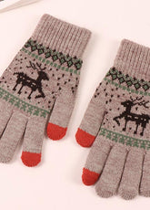 Cartoon Elk Pattern Gloves
