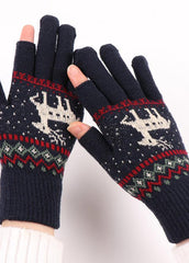 Cartoon Elk Pattern Gloves