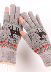 Cartoon Elk Pattern Gloves