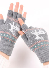 Cartoon Elk Pattern Gloves
