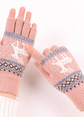 Cartoon Elk Pattern Gloves