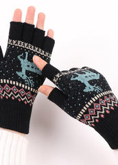 Cartoon Elk Pattern Gloves