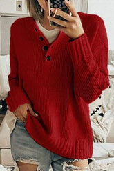 Button O Neck Sweater