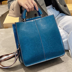 Women's Stitching Leather Shoulder Fashion Cowhide Shoulder Bags