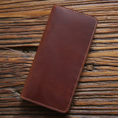 Retro Horse Leather Green Men's Long Ultra-thin Simple Layer Cowhide Fashion Purse