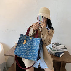 Canvas Large One-shoulder Women's Fashion Simple Tote Bags