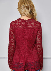 Cut Out Long Sleeve Solid Color Shirt