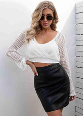 Cut Out Lace Long Sleeve T-shirt