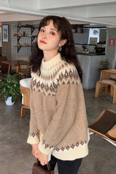 Boho Sweater, Knit Sweater, Love Milky Brown