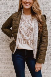 Hooded Sherpa Puffer Jacket