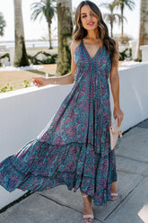 Boho Maxi Dress, Bryony Blue Gypsy