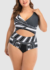 Cut Out Printed One Piece Swimwear