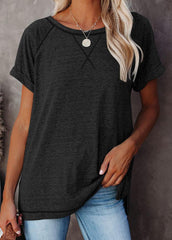 Casual Round Neck Short Sleeve T-shirt