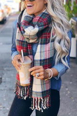 Plaid Tassels Scarf