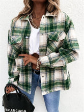 Plaid Print Autumn Women Shirt Jacket