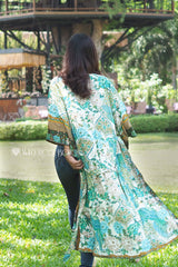 Boho Robe, Kimono Robe, Beach Cover up, Beige Flamingo