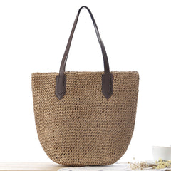 Women's Shoulder Woven Beach Casual Tote Bags
