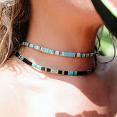 Boho Necklace, Tila Bead Choker, Color of Life
