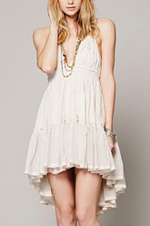 Ruffles Backless Slip Mini Dress