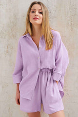 Boho Pajamas, Pajamas Sets for Women, Lucy Cotton in Pink and Purple
