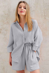 Boho Pajamas, Pajamas Sets for Women, Lucy Cotton in Gray and Green