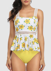 Cross Back Printed Tankini Set