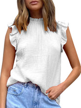 Women's Solid Color Splicing Sleeveless Tops Fashion Casual Chiffon T-shirt Tank Tops White Pink Black Blue