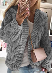 Casual Solid Color V Neck Sweater