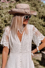 Maxi Dress - Boho Dress - Sundress - Lace Dress - White Carina
