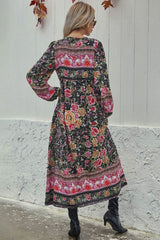 Gown Dress, Boho Maxi Dress, Loose Dress, Black Winter Pink Rosy