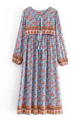 Gown Dress, Boho Maxi Dress, Loose Dress, Winter Gypso in Blue