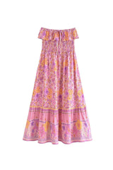 Boho Dress - Sundress - Smocked Dress Scilla Primrose in Pink and Blue