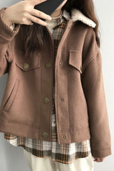 Boho Winter Coat, Fur Coat, Faux Fox Fur, Mayumi in Brown Caramel