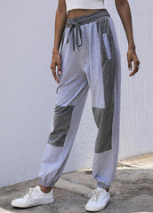 High Waist Casual Patchwork Pant