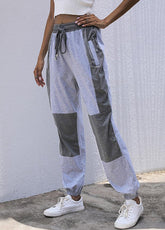 High Waist Casual Patchwork Pant