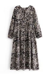 Gown Dress, Boho Maxi Dress, Loose Dress, Black White Zebra