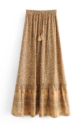 Boho Skirt, Hippie Skirts, Maxi Skirt, Gold Beach Tiger