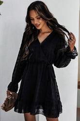 Boho Mini Dress Sarai in Black