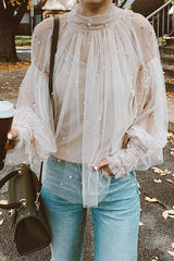 Pearl Puff Sleeve Blouse
