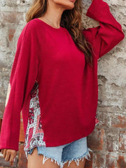 Printed Patchwork Knitted Pullover