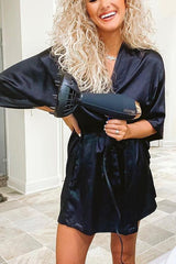 Satin Belted Cover Cardigan