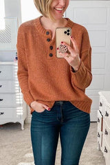 Button O Neck Sweater