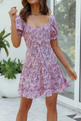 Boho Mini Dress Sweet Pink Daisy