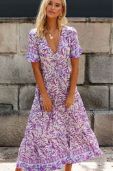 Boho Maxi Dress, Sundress, Wild Floral in Purple Lavender