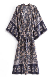 Boho Robe, Kimono Robe, Beach Cover up, Flower Whisper