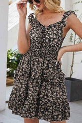 Boho Mini Dress Sundress, Black Jasmine