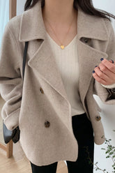 Winter Coat, Wool Coat, Wool Coat Women, Berta in Coffee and Beige