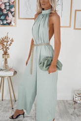 Halter Neck Backless Jumpsuits