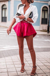 High Waist A Line Shorts